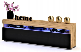 Skrinka pod TV - RTV Cabinet Dresser Play Craft Craft Black LED 160