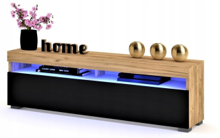 Tv stolík do obývačky - RTV Cabinet Dresser Play Craft Black LED stôl