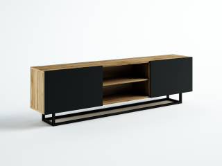 Skrinka pod TV - Závesný RTV skrinka pre televíziu Oak Craft Black 160