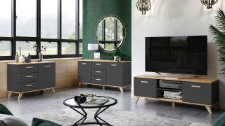 Skrinka pod TV - Scandinavian 550 cm grafit/wotan stojaca skrinka stojaca