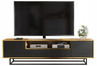 Skrinka pod TV - RTV TV skrinka 200 cm Loft Retro Oak/Black LFT002A