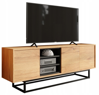 Skrinka pod TV - RTV TV skrinka Loft Retro DąB/Black LFT003B