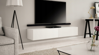 Skrinka pod TV - RTV skrinka zavesenie 200 cm biela rohož