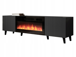 Skrinka pod TV - RTV skrinka s krbom Vamos Gray 181 cm