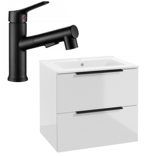 Skrinka do kúpeľne - Skupina Washbasin 80 čierna batéria vytiahnutá