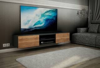 Skrinka pod TV - RTV Závesná skrinka 160 Oak Halifax Egger