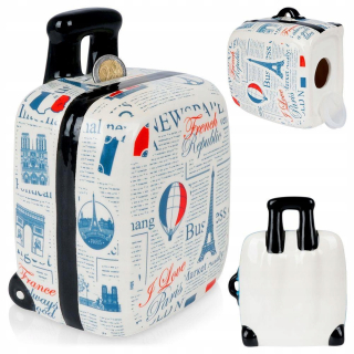 Pokladnička pre deti - Ceramic Piggy Bank Traveler Francúzsko Francúzsko
