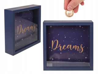 Pokladnička pre deti - Piggy Bank Dreamms Wood Collection for Dreams Glass