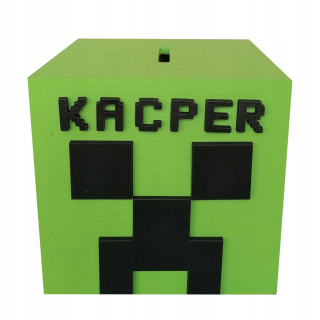 Pokladnička pre deti - Minecraft Piggy Bank, 100% drevo, bezplatný názov