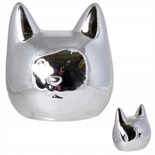 Pokladnička pre deti - Piggy banka bola otvorená pre deti Silver Kitty 12 cm