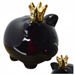 Pokladnička pre deti - Piggy Bank v korune otvára čiernu 12 cm