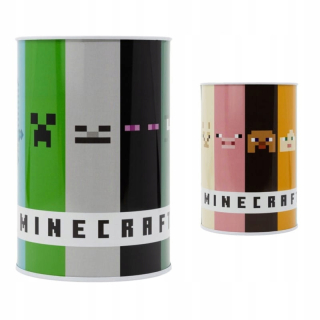 Pokladnička pre deti - Kov Minecraft Metal Piggy Bank
