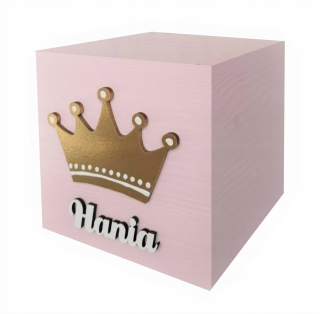 Pokladnička pre deti - Piggy Bank Darček pre dievča 100% meno dreva