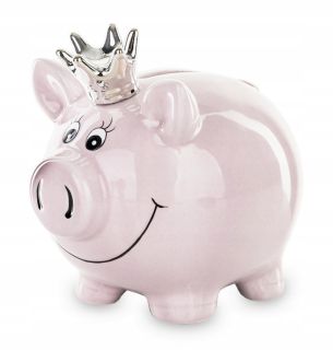 Pokladnička pre deti - Piggy Bank in170tr Pink Piglet Korona