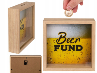 Pokladnička pre deti - Piggy Bank s rýchlym pivo nájdeným priehľadným drevom