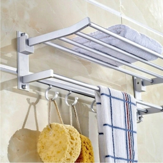 Kúpeľňová polica - Skladacie hrobové vešiak na uterák 60 cm