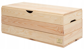 Sedací vak do detskej izby - Drevená hrudník zatvorené kmeňové sedadlo 80 cm