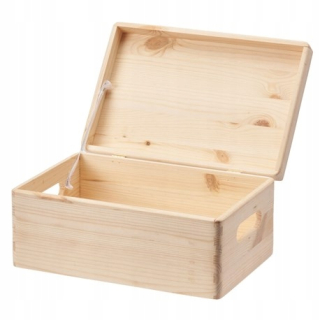 Prepravka, box - Drevená škatuľka zatvorená, 30x20x13,5 cm s.