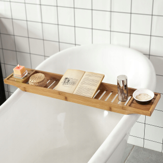 Kúpeľňová polica - SOBUY FRG212-N SPALLA pre vaňu, s rukoväťou iPad