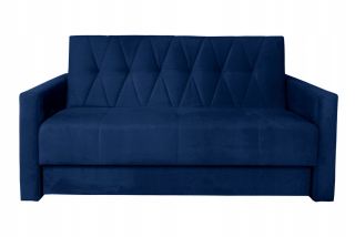 Pohovka, gauč - 3 -Seater Bomo Navy Blue Sofa -záhyby -out -out