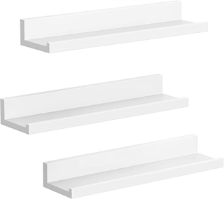 Polica do obývačky - SongMics LWS38WT Wall, White, 38x10 cm