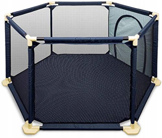 Ohrádka pre deti - Hviezda ibaby playpen pre deti, námornícka modrá/žltá