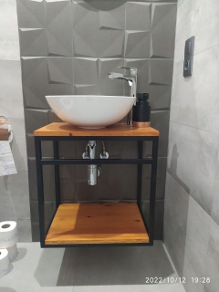 Skrinka do kúpeľne - Podkrovný závesný rám pod umývadlom 50x35x50