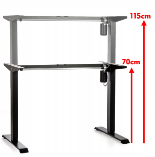 Kancelársky stôl - Rám s elektrickým nastavením 116 cm max