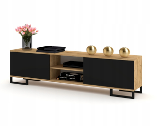 Skrinka pod TV - Stojaca RTV skrinka pre televíziu Oak Craft Black 120