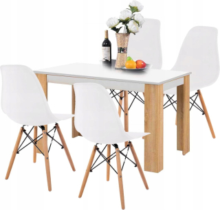 Stôl so stoličkami do obývačky - TABLA + 4 stoličky Moderný Škandinávsky štýl GRM
