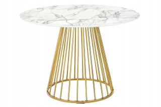 Toaletný stolík - Table glam mramor 110 - MDF, zlatá základňa