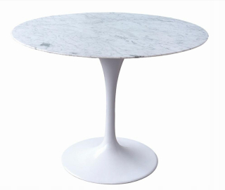 Toaletný stolík - Tulip mramor 100 Carrara Biały Table - okrúhla doska
