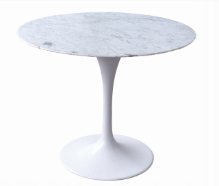 Toaletný stolík - Tulip mramor 90 Carrara Biały Table - okrúhla doska