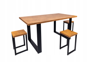 Kuchynský stôl - Loft Kitchen Table 135x65 +4 Taborets Oak Lancelot