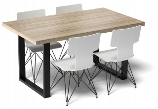 Kuchynský stôl - Merlin 90 (240) Tabuľka X90 Oak Artisan/Black