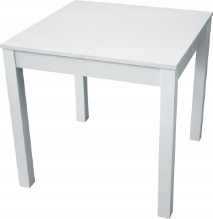 Stôl do obývačky - Biela skladacia tabuľka 80x80-200cm propagácia nová