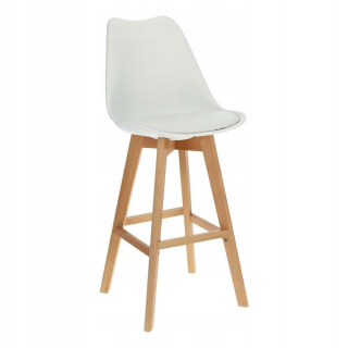 Barová stolička do kuchyne - Norden Wood High PP White Bar Stool