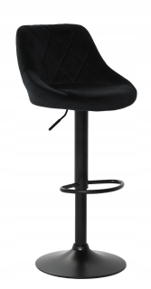 Barová stolička do kuchyne - Velvet Black Velor Bar Stool
