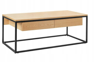 Toaletný stolík - Crudo Grande Oak Table - zásuvky, mdf, kov