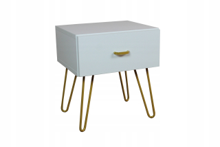 Nočný stolík - „Smart Gold“ Biały Night Table
