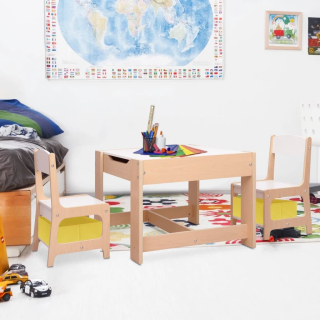 Zostava nábytku do detskej izby - 3-osobná hnedá pohovka 180 cm čalúnená látkou