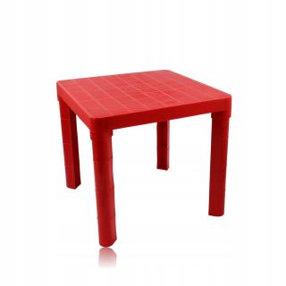 Stolík do detskej izby - Detská tabuľka od 3 do 6 rokov 46x46x 42 červená