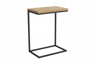 Konferenčný stolík do obývačky - Round Tetis Tabuľka 100x100 Oak/Black Loft Signal