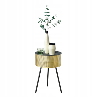 Konferenčný stolík do obývačky - Konferenčný stolík 50x35 cm bočný stolík zlatý