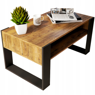 Konferenčný stolík do obývačky - Dubový konferenčný stolík 90x50cm lavica retro stola podkrovia VIP