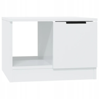 Konferenčný stolík do obývačky - Konferenčný stolík, biely vysoký lesk, 50x50x36 c