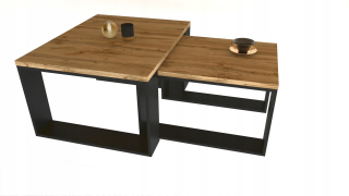 Konferenčný stolík do obývačky - Bočný stôl NO3 pre laptop Loft Oak Craft Golden