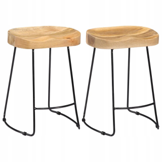 Barová stolička do kuchyne - Gavin Bar Stools, 2 ks, masívne mangové drevo