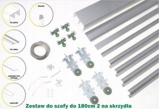 Posuvný systém na nábytok - Posuvný systém pre šatníky 180 cm 2 Sevroll Wings