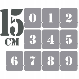 Šablóna maľovanie stenu - Maľovacie šablóny číslice 15 cm /opakovane použiteľné /